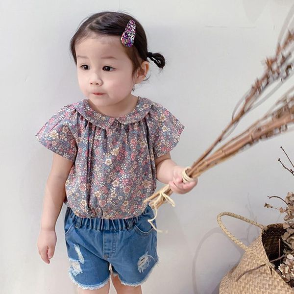 shirts summer 2021 korean girls' floral shirt small short sleeved cotton blouses kids girls clothes dt103, White;black
shirts summer 2021 korean girls' floral shirt small short sleeved cotton blouses kids girls clothes dt103, White;black