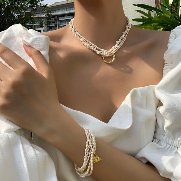 natural pearl layered necklace women wedding jewelry runway party japan souch korea fashion, Silver
natural pearl layered necklace women wedding jewelry runway party japan souch korea fashion, Silver