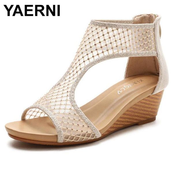 yaerni women sandals new 2021 open toe 5cm wedge heels zip mesh stylish soft comfort breathable big size 36-42, Black
yaerni women sandals new 2021 open toe 5cm wedge heels zip mesh stylish soft comfort breathable big size 36-42, Black