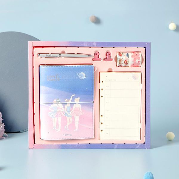 notepads hand account gift box pu leather loose leaf student schedule notebook sub set, Purple;pink
notepads hand account gift box pu leather loose leaf student schedule notebook sub set, Purple;pink