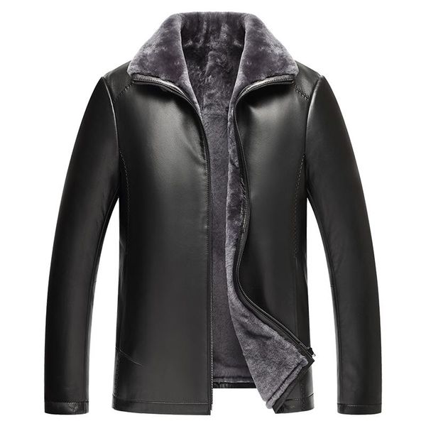 men's leather & faux genuine jacket real fur sheepskin coat winter shearling men veste cuir homme 14baq00066712 kj4017, Black
men's leather & faux genuine jacket real fur sheepskin coat winter shearling men veste cuir homme 14baq00066712 kj4017, Black