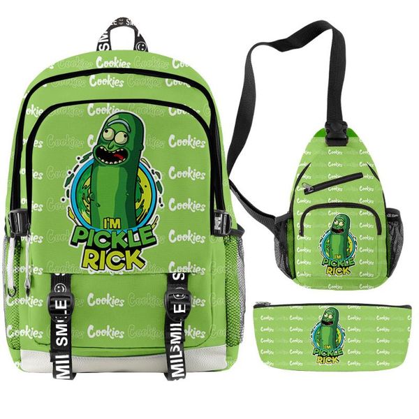 backpack cool personality 3d printing cartoons fashion casual combination messenger bag boys girls three-piece suit