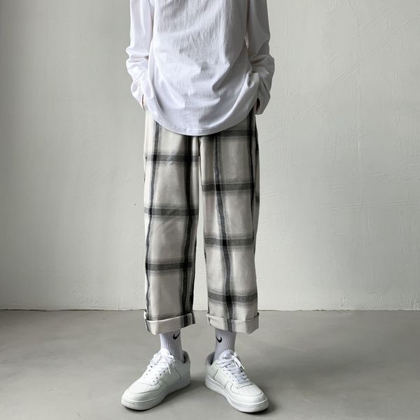 2021 new spring summer thin plaid men's fashion retro casual men streetwear korean straight wide leg pants mens trousers 2rpe, Black
2021 new spring summer thin plaid men's fashion retro casual men streetwear korean straight wide leg pants mens trousers 2rpe, Black