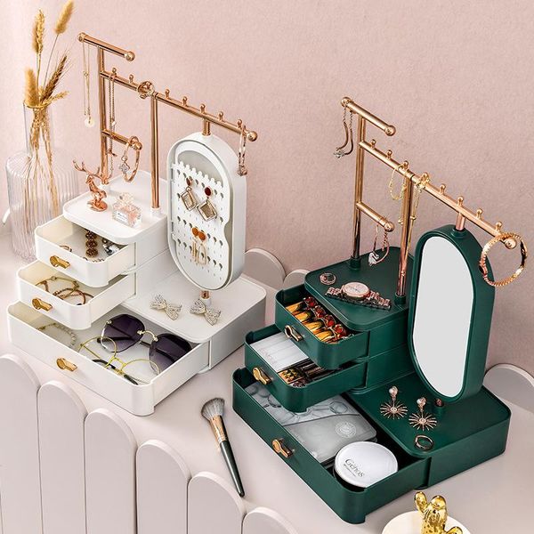 storage boxes & bins jewelry organizer with makeup mirror rotating earring ring necklace display rack drawer type lipstick box
storage boxes & bins jewelry organizer with makeup mirror rotating earring ring necklace display rack drawer type lipstick box