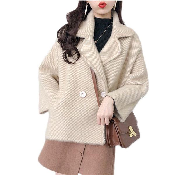 striped imitate mink knitted coat short thick jacket 2021 new autumn and winter loose wide sweater women cardigan coat ns2160, Black
striped imitate mink knitted coat short thick jacket 2021 new autumn and winter loose wide sweater women cardigan coat ns2160, Black