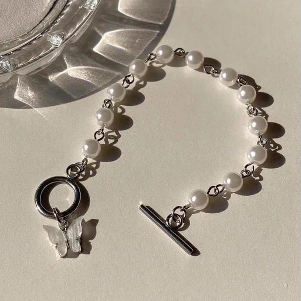 link, chain fashion silver color bracelet cute acrylic butterfly pendant for women bohemian pearl bangles 2021 trend jewelry, Black
link, chain fashion silver color bracelet cute acrylic butterfly pendant for women bohemian pearl bangles 2021 trend jewelry, Black