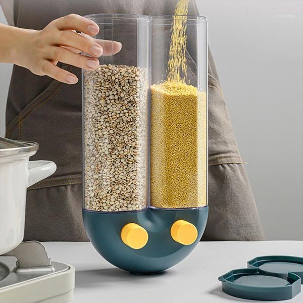 storage bottles & jars 2 grids kitchen box wall-mounted cereal dispenser dry rice bean sealing can container plastic keeping fresh
storage bottles & jars 2 grids kitchen box wall-mounted cereal dispenser dry rice bean sealing can container plastic keeping fresh