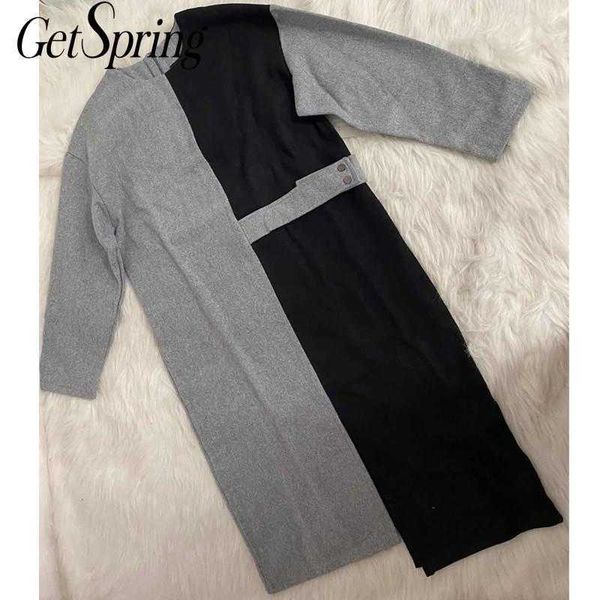 getspring women dress patchwork split ladies es color matching asymmetry hem long es fashion irregular vintage 210601, Black;gray
getspring women dress patchwork split ladies es color matching asymmetry hem long es fashion irregular vintage 210601, Black;gray