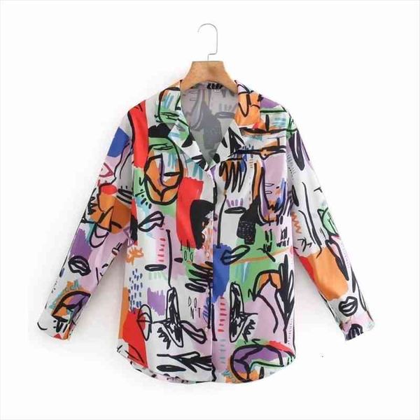 spring graffiti printing tailored collar women shirt long sleeve casual lady loose blusas s8633, White
spring graffiti printing tailored collar women shirt long sleeve casual lady loose blusas s8633, White