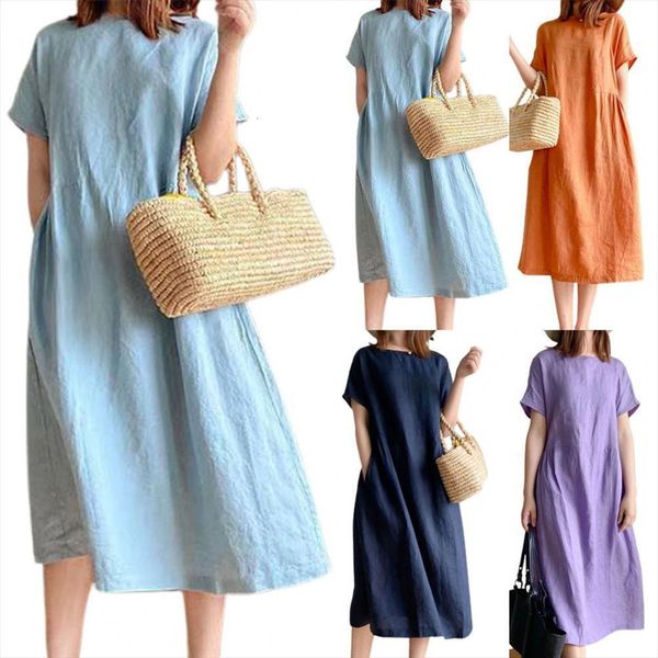 plus size casual fashion women dresses one piece korea round short sleeve loose waist large hem summer vintage long midi, Black;gray
plus size casual fashion women dresses one piece korea round short sleeve loose waist large hem summer vintage long midi, Black;gray