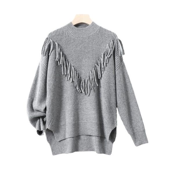 shuchan tassel mock neck high street winter sweater women oversized solid pullover sweater women fall clothes for, White;black
shuchan tassel mock neck high street winter sweater women oversized solid pullover sweater women fall clothes for, White;black
