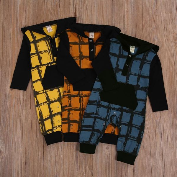 2021 autumn 0-24m infant baby boy girl plaid hooded black long sleeve romper front pocket button toddler jumpsuit outfit, Blue
2021 autumn 0-24m infant baby boy girl plaid hooded black long sleeve romper front pocket button toddler jumpsuit outfit, Blue