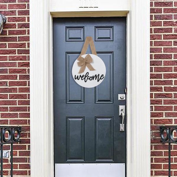 home hanging ornaments round wooden hanging sign with bow hello / welcome print rustic front door decoration
home hanging ornaments round wooden hanging sign with bow hello / welcome print rustic front door decoration