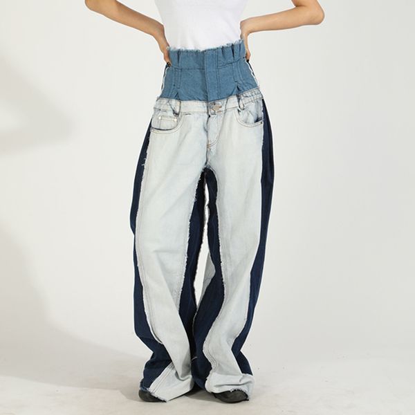 casual patchwork pocket jeans for women high waist hit color casual loose denim pants female spring new fashion, Black;white
casual patchwork pocket jeans for women high waist hit color casual loose denim pants female spring new fashion, Black;white