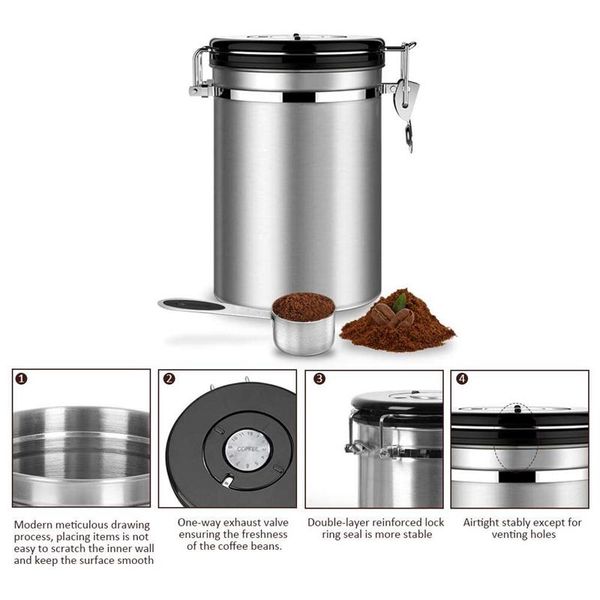 storage bottles & jars airtight coffee canister set,1800 ml large stainless steel tea beans
storage bottles & jars airtight coffee canister set,1800 ml large stainless steel tea beans