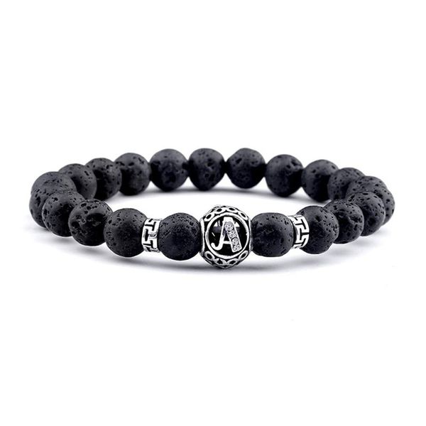 2021year fashion couple natural stone beads stretch strands ornament 8mm volcanic rock round beads hoop alphabet (a-m) beaded bracelets retr, Black
2021year fashion couple natural stone beads stretch strands ornament 8mm volcanic rock round beads hoop alphabet (a-m) beaded bracelets retr, Black