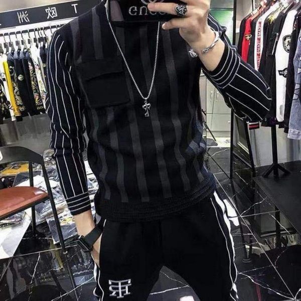 men's sweaters winter autumn round neck sweater mens slim fit pockets long-sleeve mixed color pullover vertical striped knitting korea, White;black
men's sweaters winter autumn round neck sweater mens slim fit pockets long-sleeve mixed color pullover vertical striped knitting korea, White;black