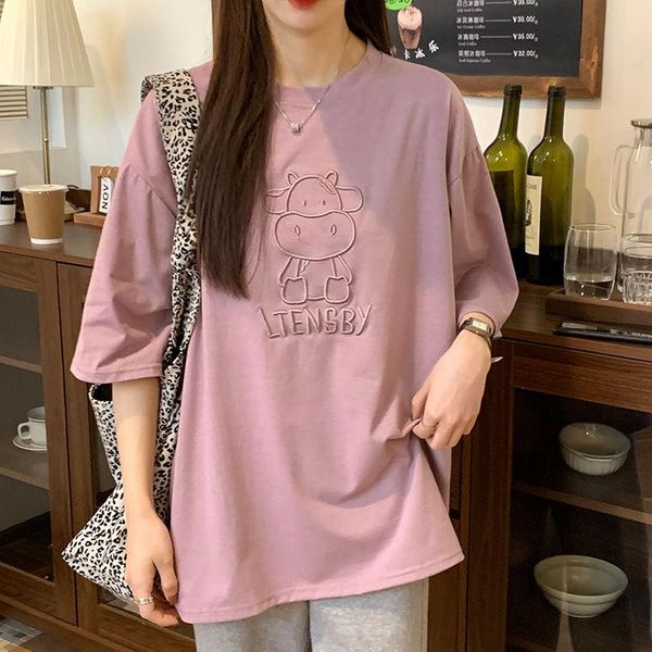 women's t-shirt cute japanese chic short sleeve fashionable summer wear korean version loose original suzerain round neck super, White
women's t-shirt cute japanese chic short sleeve fashionable summer wear korean version loose original suzerain round neck super, White