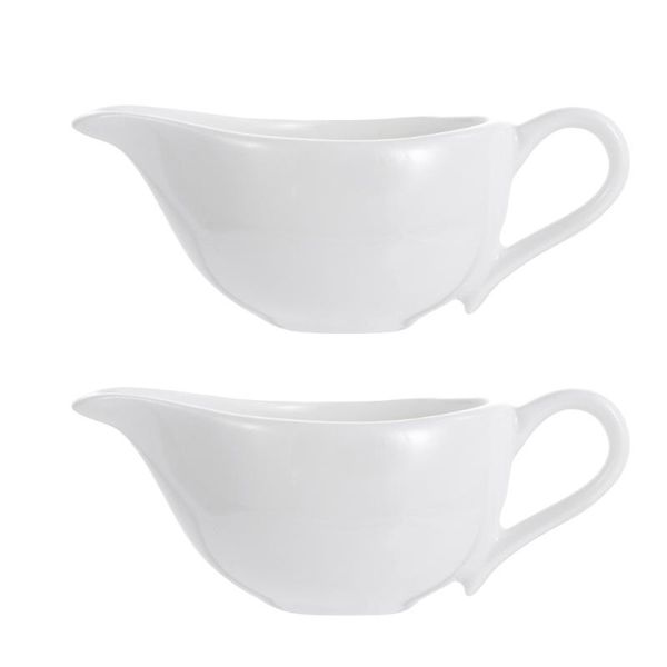 2 pcs ceramic gravy boats gravy sauce boats durable saucier with handle
