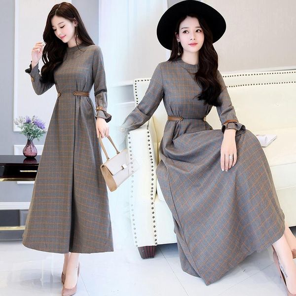 casual dresses long section dress 2021 autumn round neck lattice pattern fashion temperament big, Black;gray
casual dresses long section dress 2021 autumn round neck lattice pattern fashion temperament big, Black;gray
