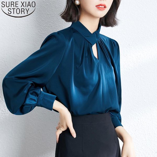 women's blouses & shirts elegant chiffon shirt women satin blouse spring autumn 2021 loose stand collar fashion long lantern sleeve 16, White
women's blouses & shirts elegant chiffon shirt women satin blouse spring autumn 2021 loose stand collar fashion long lantern sleeve 16, White
