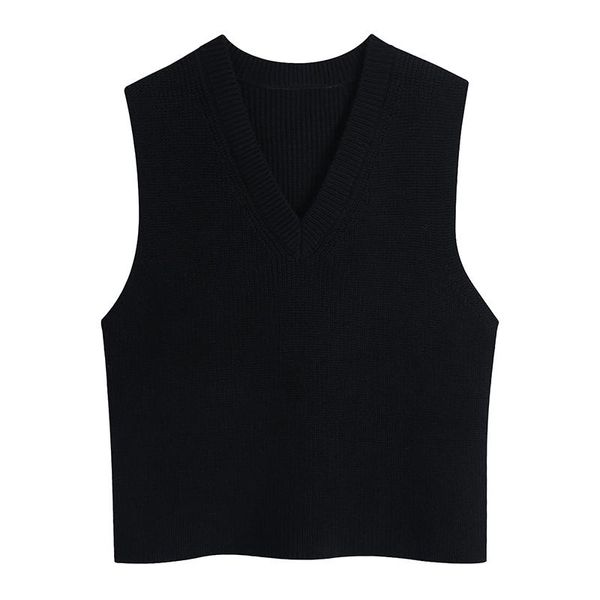 women's vests zoepo autumn v neck sleeveless sweaters women fashion pullover sweater elegant solid loose casual female ladies, Black;white
women's vests zoepo autumn v neck sleeveless sweaters women fashion pullover sweater elegant solid loose casual female ladies, Black;white