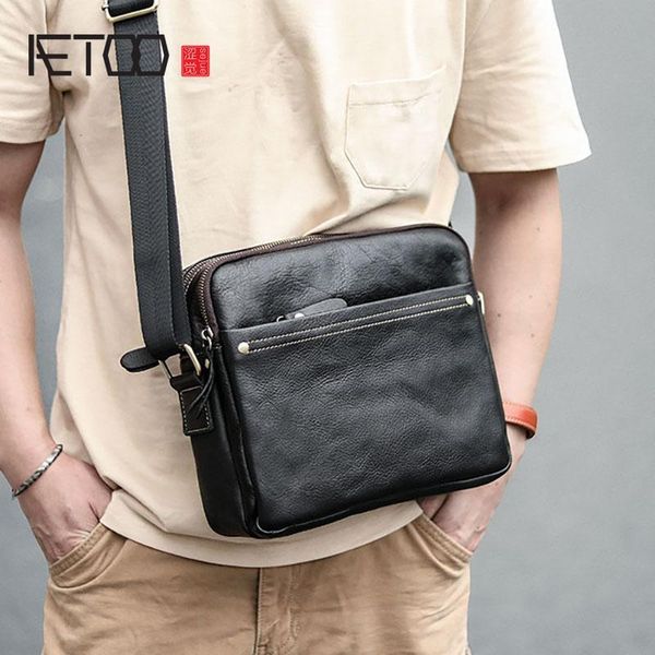 HBP AETOO Men's Bags, Hand-made Leather Shoulder-length Sloping Bags, Men's Casual Bags, Black
HBP AETOO Men's Bags, Hand-made Leather Shoulder-length Sloping Bags, Men's Casual Bags, Black