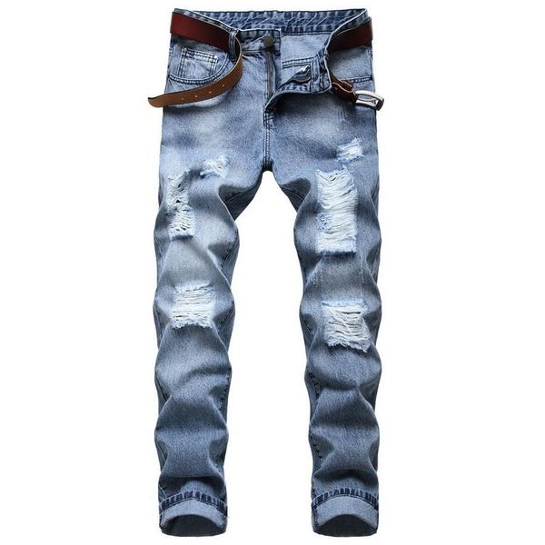 men's jeans original straight slim casual streetwear pants arrival mens solid ripped fashion denim trouser men zipper cotton, Blue
men's jeans original straight slim casual streetwear pants arrival mens solid ripped fashion denim trouser men zipper cotton, Blue