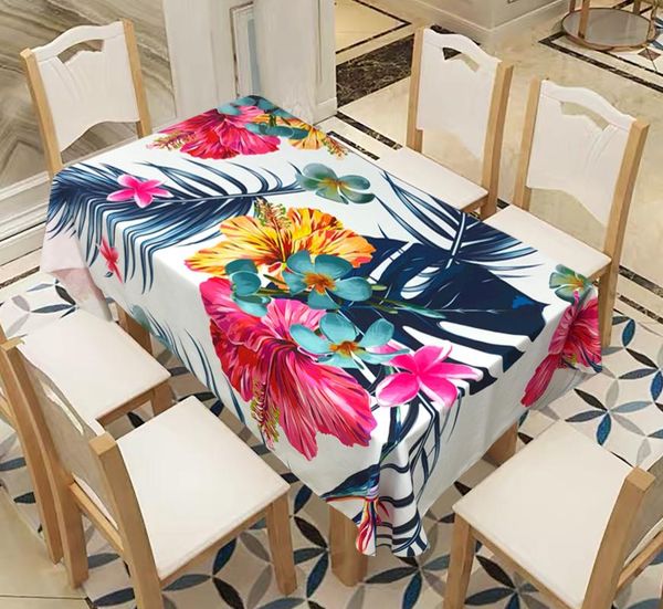 table cloth 2021 waterproof fabric tablecloth fresh leaves simple modern digital printed disposable