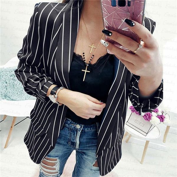 women's suits & blazers 2021 spring autumn slim fit women formal striped office ladies blazer coat fashion two color s-xl, White;black
women's suits & blazers 2021 spring autumn slim fit women formal striped office ladies blazer coat fashion two color s-xl, White;black