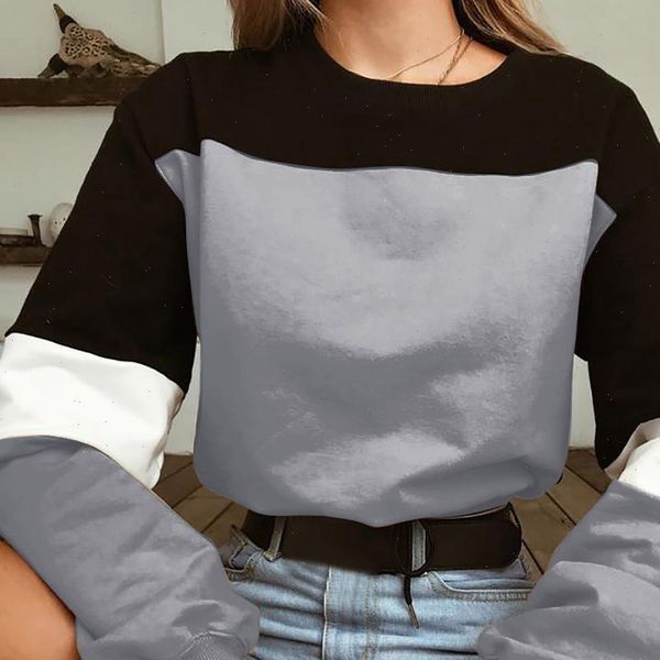 cool sweatshirt women o neck long sleeve splcing color casual streetwear women clothes 2021 moletom feminino, Black
cool sweatshirt women o neck long sleeve splcing color casual streetwear women clothes 2021 moletom feminino, Black