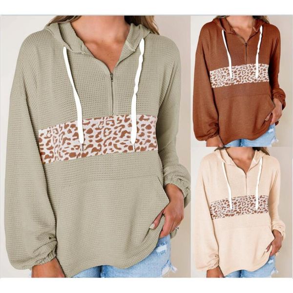 women's hoodies & sweatshirts casual leopard stitching contrast pullover hoody 2021 autumn and winter zipper pocket loose hooded sweats, Black
women's hoodies & sweatshirts casual leopard stitching contrast pullover hoody 2021 autumn and winter zipper pocket loose hooded sweats, Black