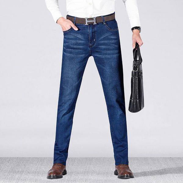 men's jeans middle-aged male quality men spring autumn college skinny straight black blue zipper solid stretch classic denim pants
men's jeans middle-aged male quality men spring autumn college skinny straight black blue zipper solid stretch classic denim pants