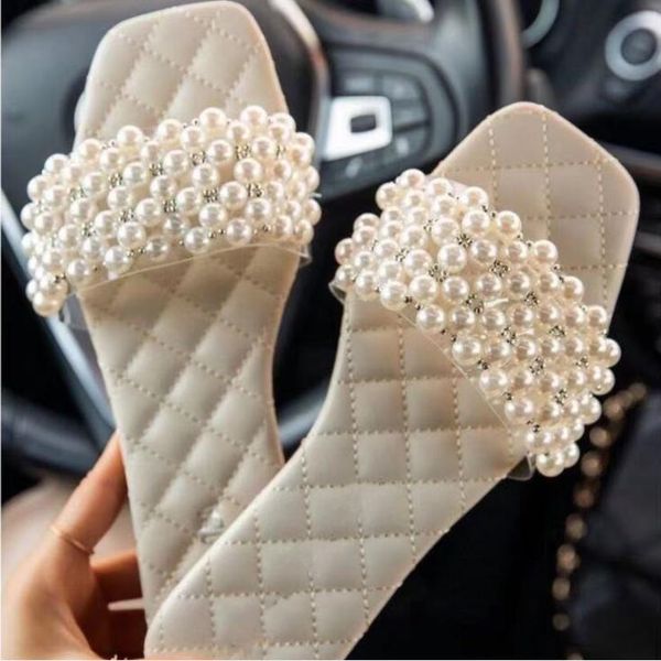 slippers spring/summer women solid color flat shoes sandals pearl rhinestone women's all-match casual, Black
slippers spring/summer women solid color flat shoes sandals pearl rhinestone women's all-match casual, Black