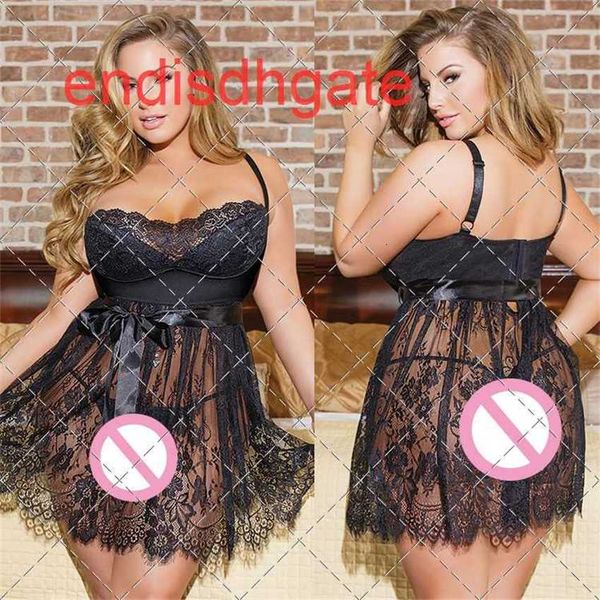 factory8ab5pajamas sling fat lace mm large size perspective underwear, Black;white
factory8ab5pajamas sling fat lace mm large size perspective underwear, Black;white