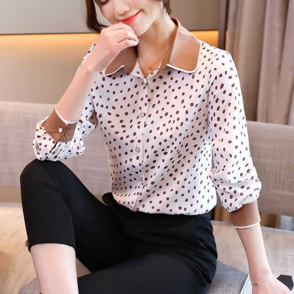 korean chiffon women shirts woman polka dot blouses office lady print plus size long sleeve blouse 210604, White
korean chiffon women shirts woman polka dot blouses office lady print plus size long sleeve blouse 210604, White