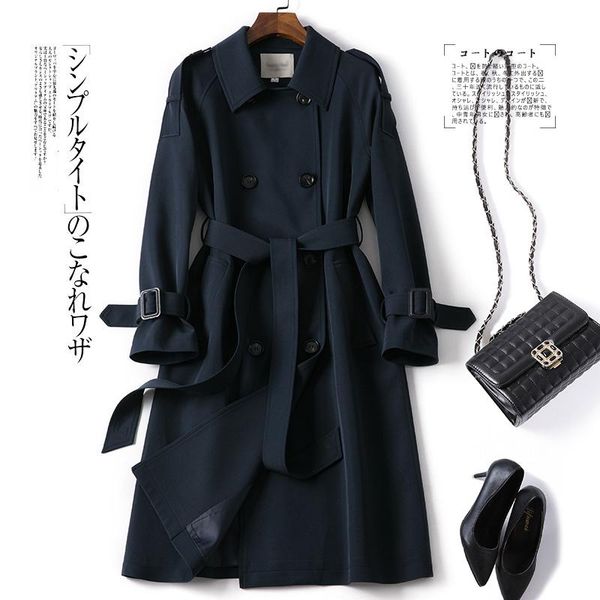 women's trench coats 2021 spring chic british windbreaker medium length casual loose long over knee coat, Tan;black
women's trench coats 2021 spring chic british windbreaker medium length casual loose long over knee coat, Tan;black