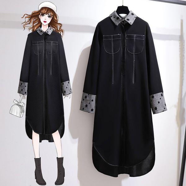 new round girl's large lapel shirt, 2021 spring series, tight and noble , fashionable, suitable for young people tbeg, Black;gray
new round girl's large lapel shirt, 2021 spring series, tight and noble , fashionable, suitable for young people tbeg, Black;gray