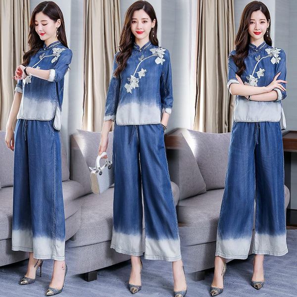 women's tracksuits 2021 summer fashion denim suit embroidery two-piece tide, Gray
women's tracksuits 2021 summer fashion denim suit embroidery two-piece tide, Gray