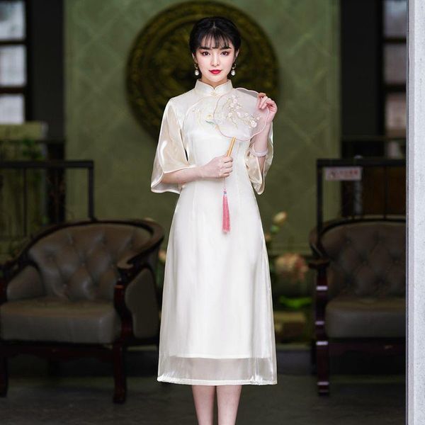 ethnic clothing women embroidery flower qipao a-line chinese traditional dress mandarin collar oversize cheongsam evenning party vestid, Red
ethnic clothing women embroidery flower qipao a-line chinese traditional dress mandarin collar oversize cheongsam evenning party vestid, Red