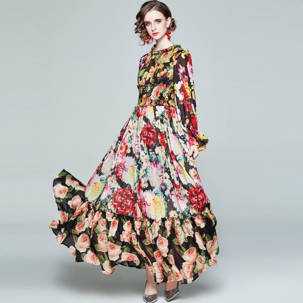 casual dresses turtleneck long sleeve maxi dress women elastic waist printed elegant bohemian ankle-length summer 2021 flowers collection, Black;gray
casual dresses turtleneck long sleeve maxi dress women elastic waist printed elegant bohemian ankle-length summer 2021 flowers collection, Black;gray