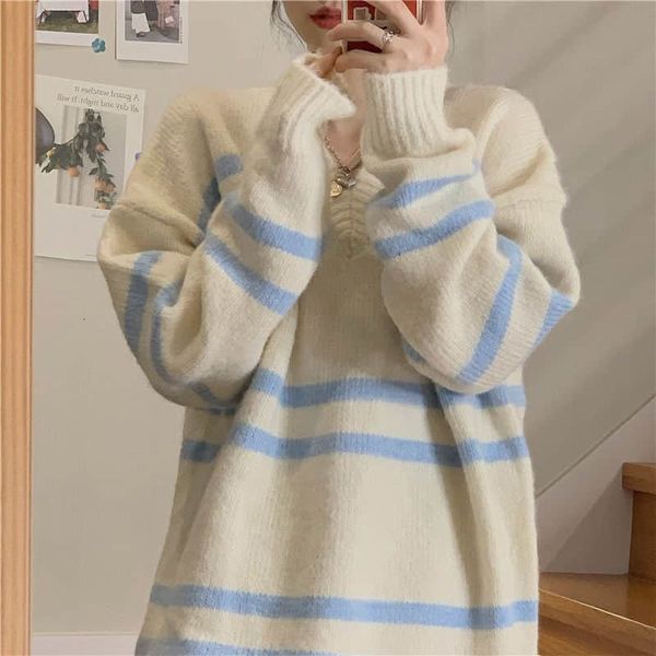 women's sweaters spring autumn for women loose plus size long sleeve oversize korean clothes vintage harajuku striped qrgm, White;black
women's sweaters spring autumn for women loose plus size long sleeve oversize korean clothes vintage harajuku striped qrgm, White;black
