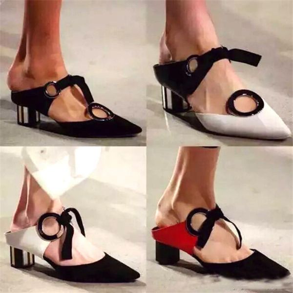 lace up sandalias mujer genuine leather slingback mules shoes women slides thick heel sandals summer slippers straps pumps, Black
lace up sandalias mujer genuine leather slingback mules shoes women slides thick heel sandals summer slippers straps pumps, Black