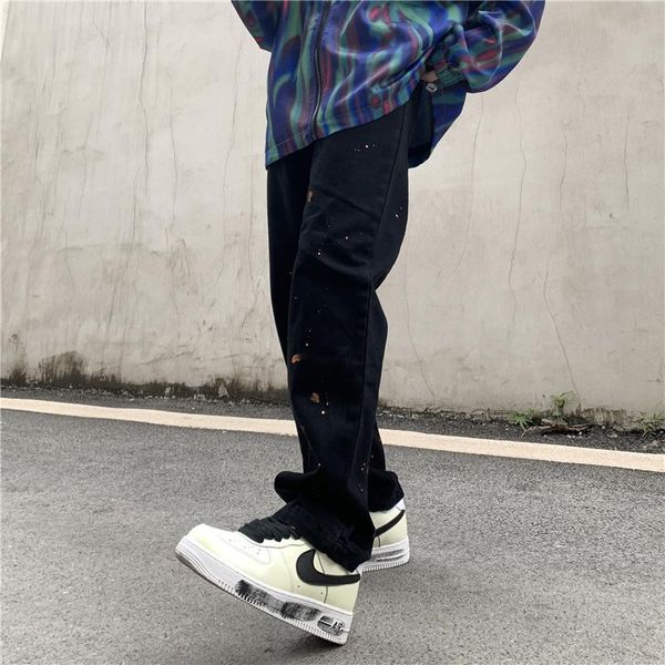 men's jeans high street ink painted casual for men and women ripped straight loose denim trousers harajuku hip hop jean pants, Blue
men's jeans high street ink painted casual for men and women ripped straight loose denim trousers harajuku hip hop jean pants, Blue