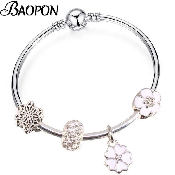 charm bracelets spring style silver plated simple for women men with glass flower beads brand bracelet & bangle diy jewelry gift, Golden;silver
charm bracelets spring style silver plated simple for women men with glass flower beads brand bracelet & bangle diy jewelry gift, Golden;silver