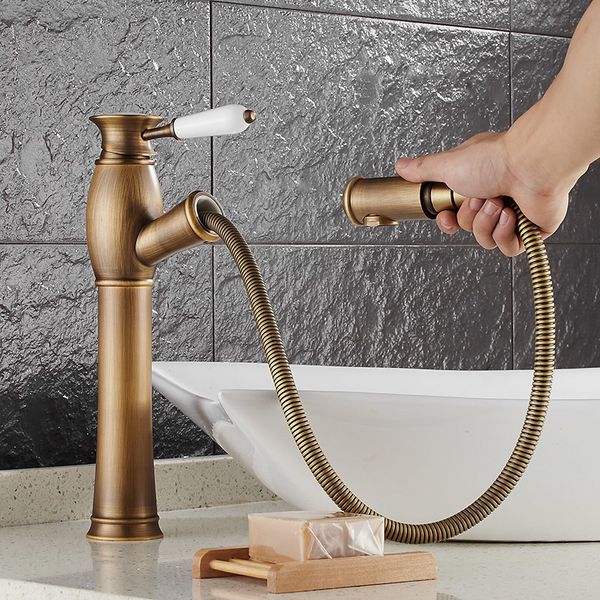 2021 new copper sink faucet pull out spray spout & cold antique brass bathroom basin mixer luxury water tap moyl
2021 new copper sink faucet pull out spray spout & cold antique brass bathroom basin mixer luxury water tap moyl