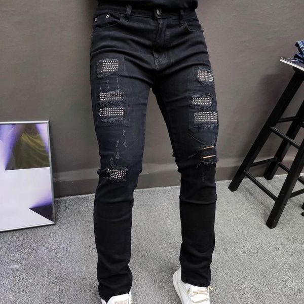 men's jeans european fashion casual trendy men trousers 2021 black denim autumn jean brand personality rhinestones designer, Blue
men's jeans european fashion casual trendy men trousers 2021 black denim autumn jean brand personality rhinestones designer, Blue