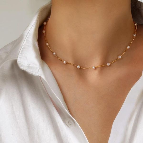 chokers vienkim beads women's neck chain kpop pearl choker necklace gold color goth chocker jewelry the pendant 2021 collar for, Golden;silver
chokers vienkim beads women's neck chain kpop pearl choker necklace gold color goth chocker jewelry the pendant 2021 collar for, Golden;silver