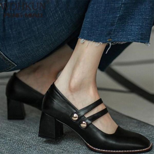 dress shoes wdhkun 6 cm heels mary janes women 2021 autumn leather pumps square toe casual fashion female work all match, Black
dress shoes wdhkun 6 cm heels mary janes women 2021 autumn leather pumps square toe casual fashion female work all match, Black