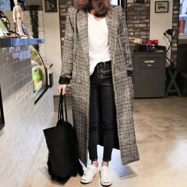 women's wool & blends 2021 autumn winter cashmere trench jackets womens long casual plaid coats thickness warm woolen button pocket out, Black
women's wool & blends 2021 autumn winter cashmere trench jackets womens long casual plaid coats thickness warm woolen button pocket out, Black